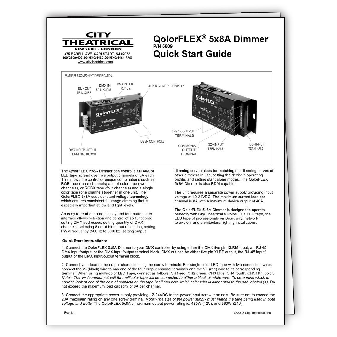 QolorFLEX® 5x8A Dimmer