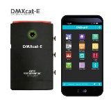 6100 DMXcat-E dongle and smartphone app straight with logo