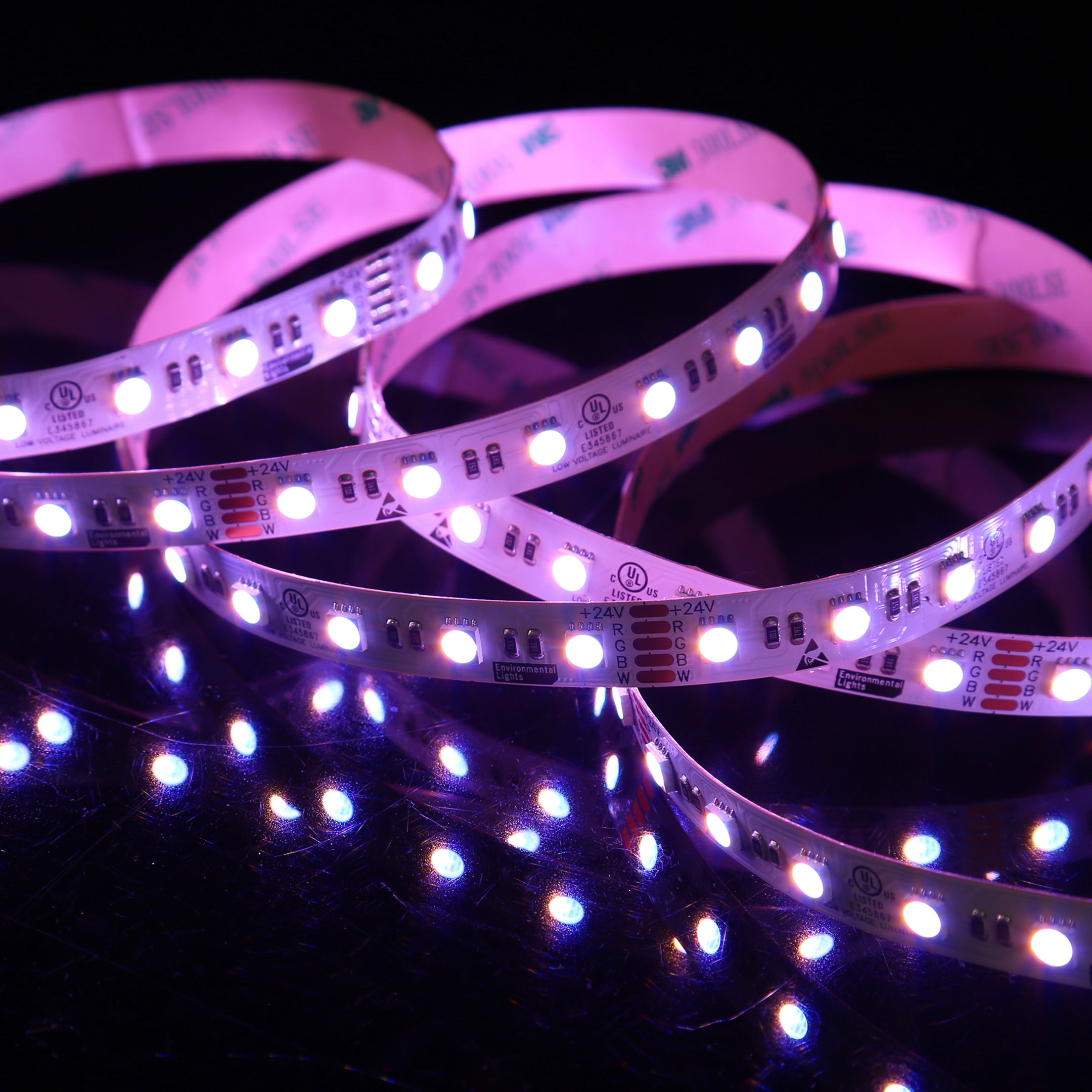 RGB27K-5050-60-24V-5m Eluxtra 4-in-1 LED Strip Light, 24V, Indoor, RGB + 2700K detail