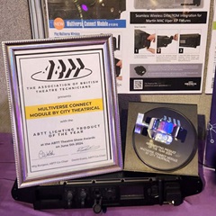 2024-06-06 ABTT Product Award of the Year Multiverse Connect Module, with Plaque, Award and Flyer