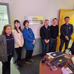 2024-12-03 Urakataya and Big 1 from Japan visit City Theatrical office