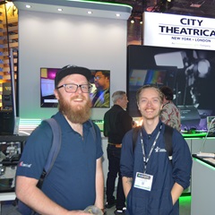 Colleagues at the City Theatrical booth at LDI 2024