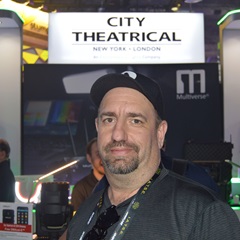 IATSE Local 1 union member at City Theatrical booth