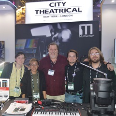 Robert Thorpe and students from Rowan University at City Theatrical booth