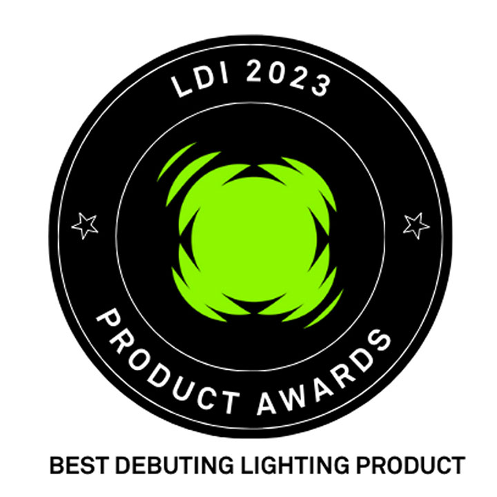 LDI23 New Product Badge Winner Lighting Control Category Multiverse Connect Module White Sq