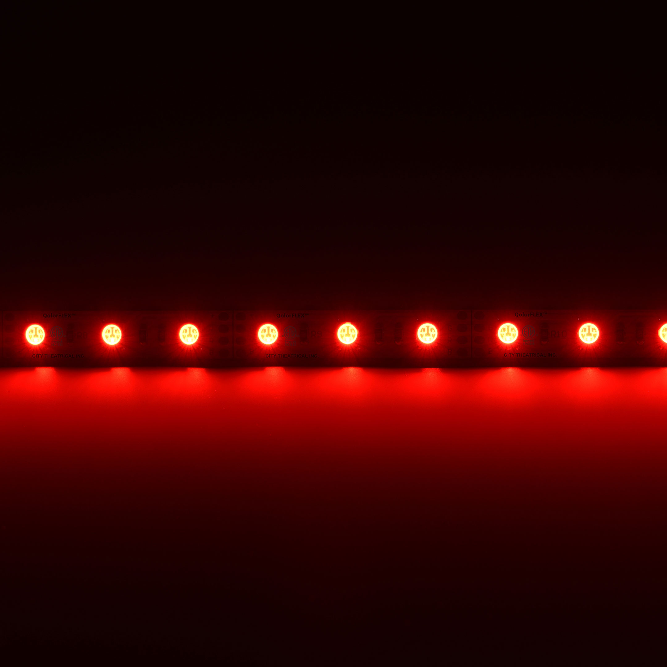 5050-12-RGB-60-5-20-1 QolorFLEX RGB LED Tape, 12V Indoor - lit red