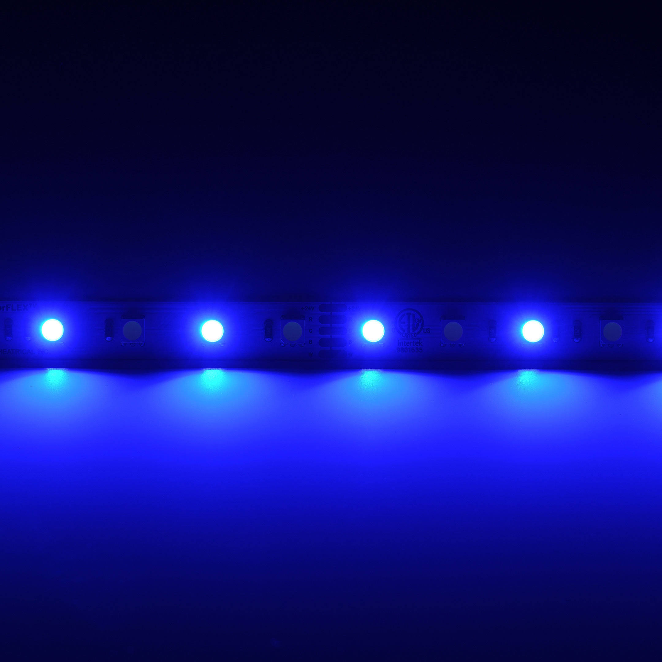 5050-24-RGBCW-60-5-20-1 QolorFLEX RGB Plus Cool White LED Tape, 24V, Indoor - lit blue