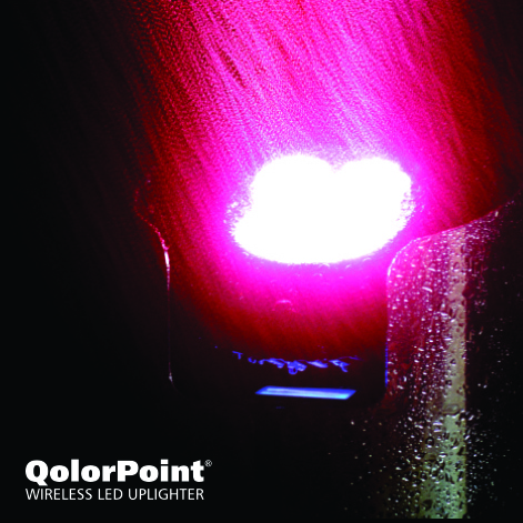 QolorPoint Wireless LED Uplighter, lit