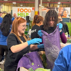 2024-11-20 McKenna Pope and Lola Rust of City Theatrical at Hillside Foodbank in Hillside, New Jersey