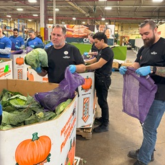 2024-11-20 Matt Schiftic, Carlos Martinez, and Eddie Rossi of City Theatrical at Hillside Foodbank in Hillside, New Jersey