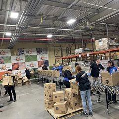 2024-11-20 City Theatrical team members volunteering at Hillside Foodbank in Hillside, New Jersey